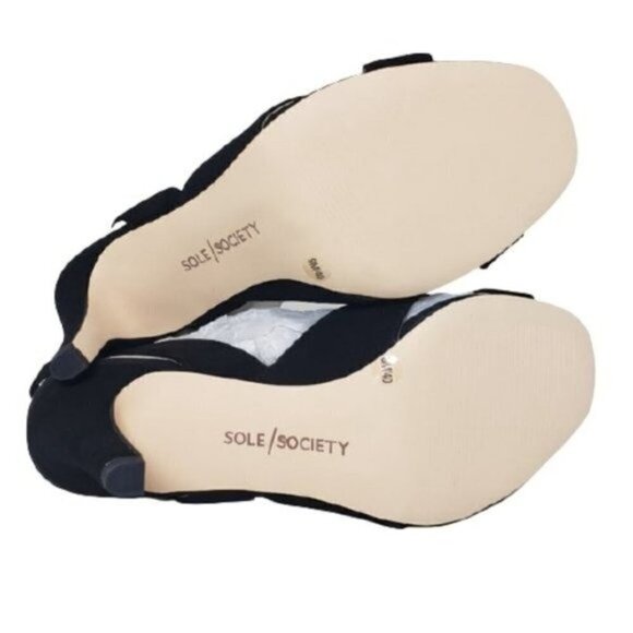 Sole Society Cassidea Black Kid Suede Heels Sz 9M - Picture 7 of 8